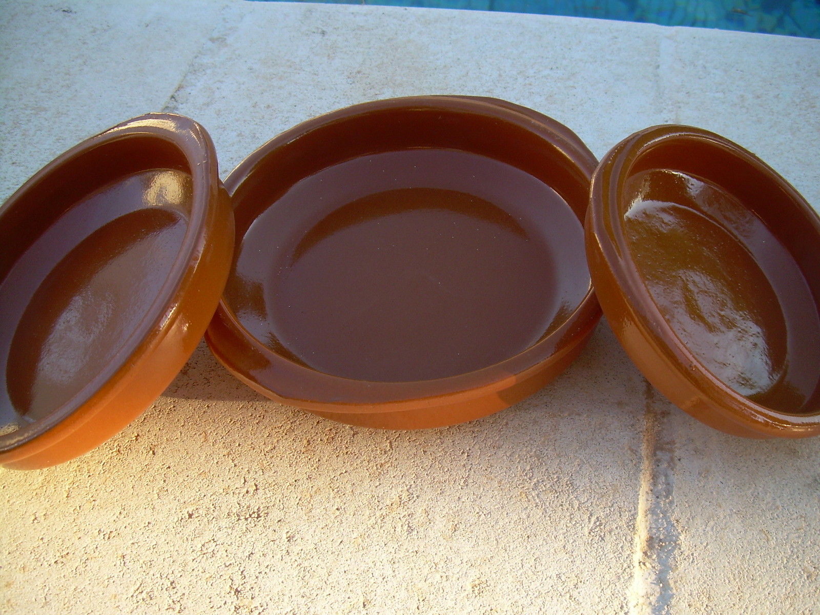 Tapas bowls - Spanish Made - traditional part glazed ceramics plates ...