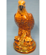 American Eagle Figurine Nita&#39;s Ozark Ceramics Browns Golds Glazed Statue 7&quot; - $35.95