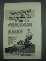 1949 Jacobsen Estate 24 Mower Ad - Velvet-smooth and quick that&#39;s grass-... - $14.99