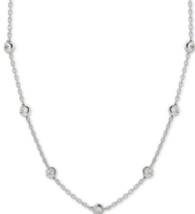 Beaded Station Chain Necklace in Sterling Silver, 18&quot; + 2&quot; extender - $42.95