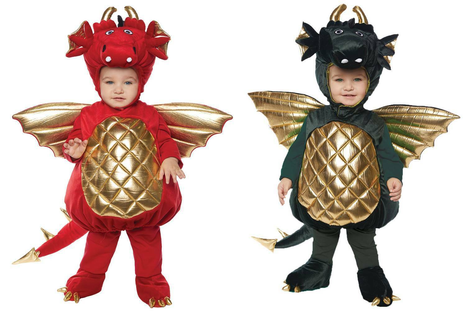 Toddler Dragon Costume Kids Childs Halloween Fancy Dress Red or Green NEW