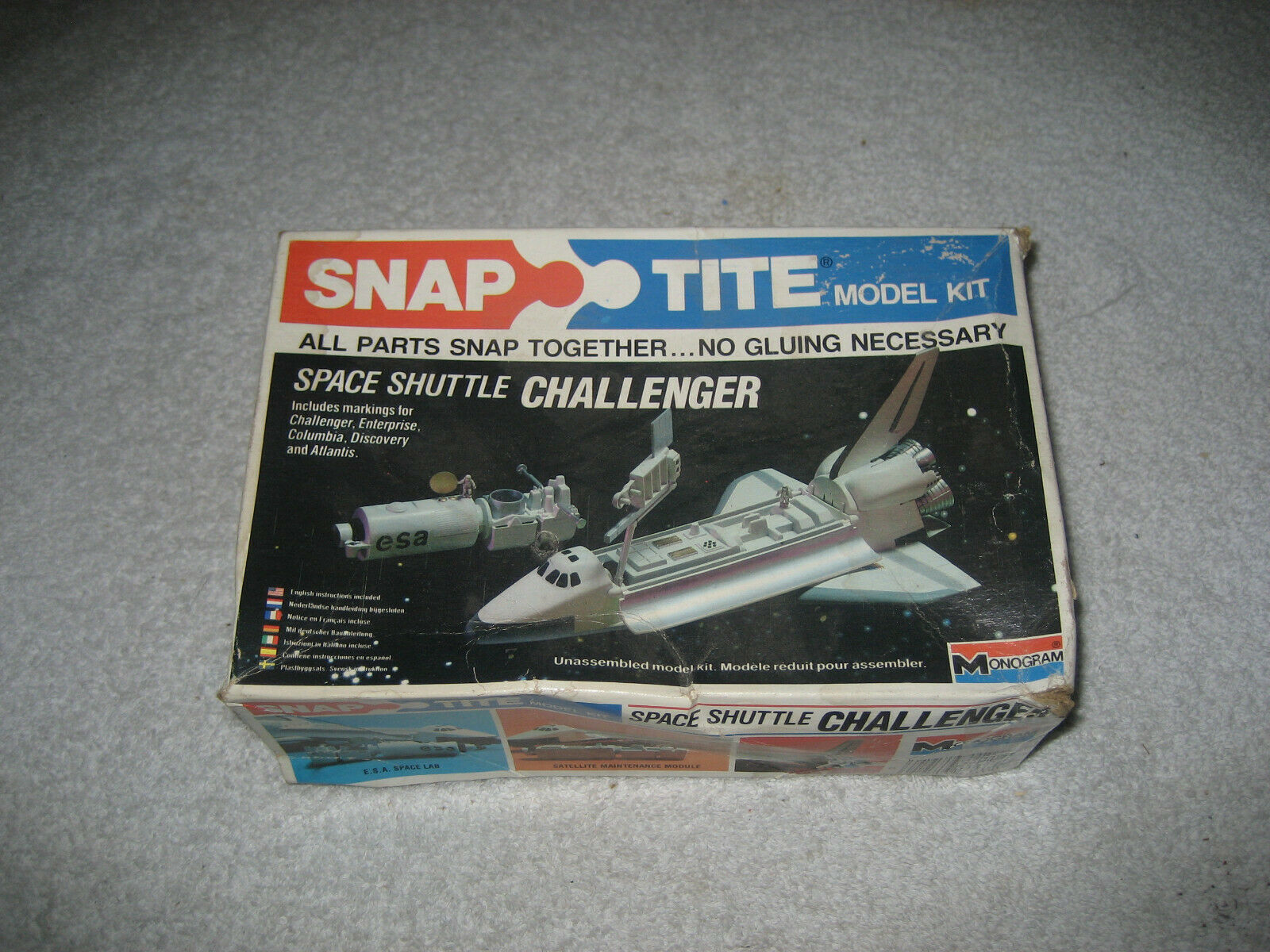 Monogram Space Shuttle Challenger Snap Tite Model Kit 1014 1983