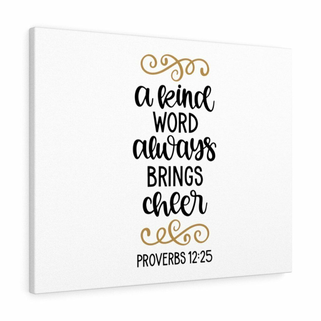 Scripture Canvas Cheer Proverbs 12:25 Christian Wall Art Bible Verse Print Ready