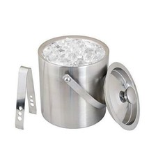 Stainless Steel Double Wall Ice Bucket with Tongs  Ice Cube Bucket - $42.82