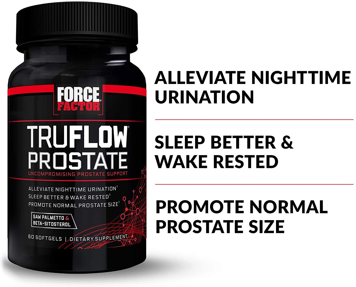 Force Factor Truflow Prostate Health Support Supplement For Men Softgel 8627