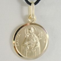 SOLID 18K YELLOW GOLD HOLY ST SAINT SANTA LUCIA LUCY ROUND MEDAL MADE IN ITALY  image 1
