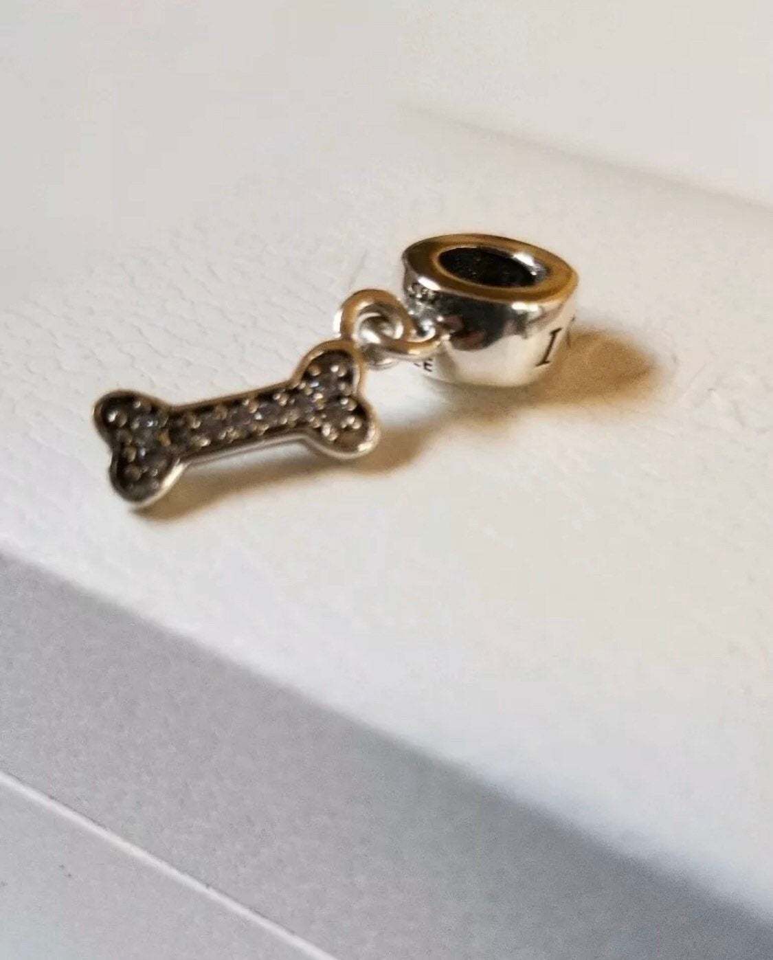 Pandora I love My Dog Bone Dangle Charm 791263CZ Authentic New with