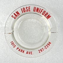 San Jose Uniform CA Vintage AshTray Glass Coaster Valet Round Unique 2 S... - $35.64