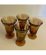 Fostoria Jamestown ~  Amber Swirl  Vintage Water Goblet ~ Set of 4 - $23.76
