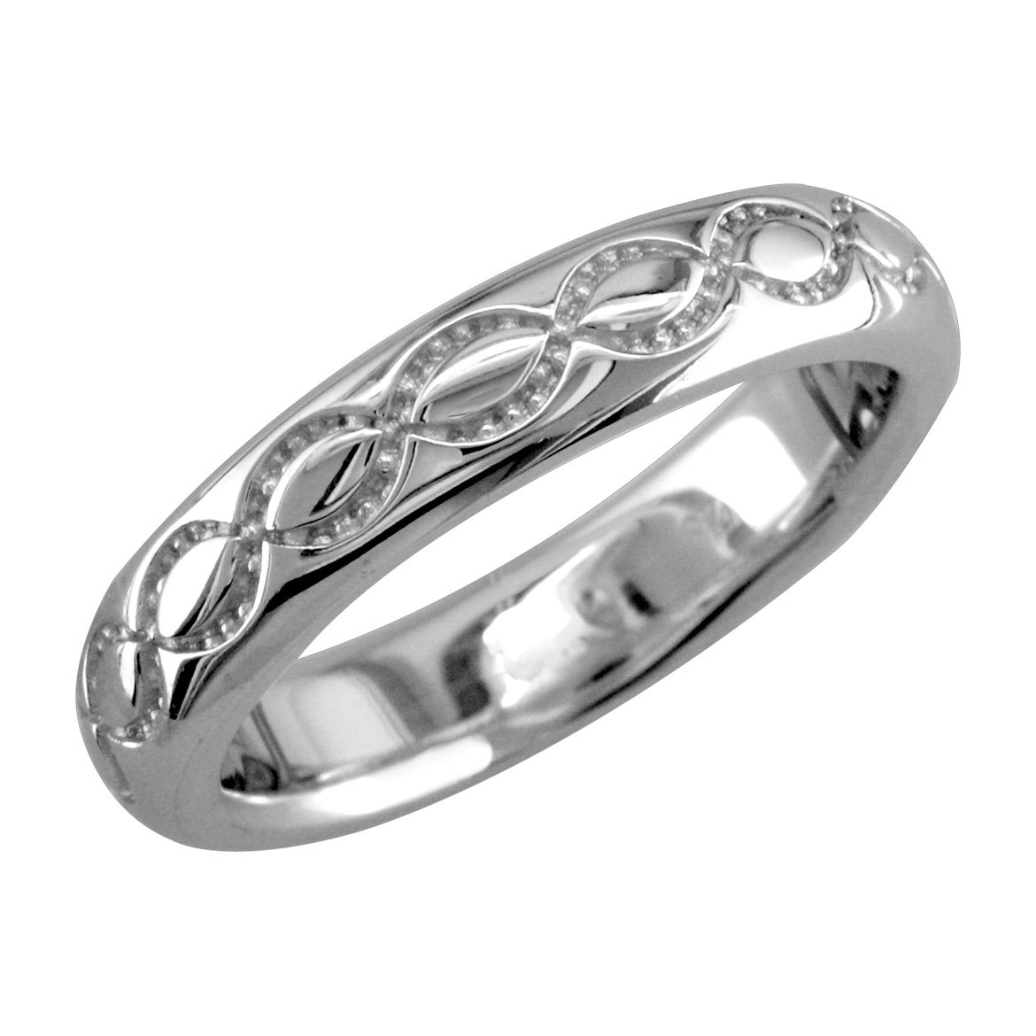Mens or Womens Wide Infinity Wedding Ring, 4mm in 14k