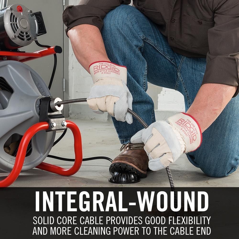 RIDGID Cleaning Cable SolidCore Drain Auger Interlocked Tip Kink