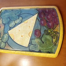 Joie de Vivre Cheese Board, Serving Tray, Cheese and Wine Grapes Trivet image 4