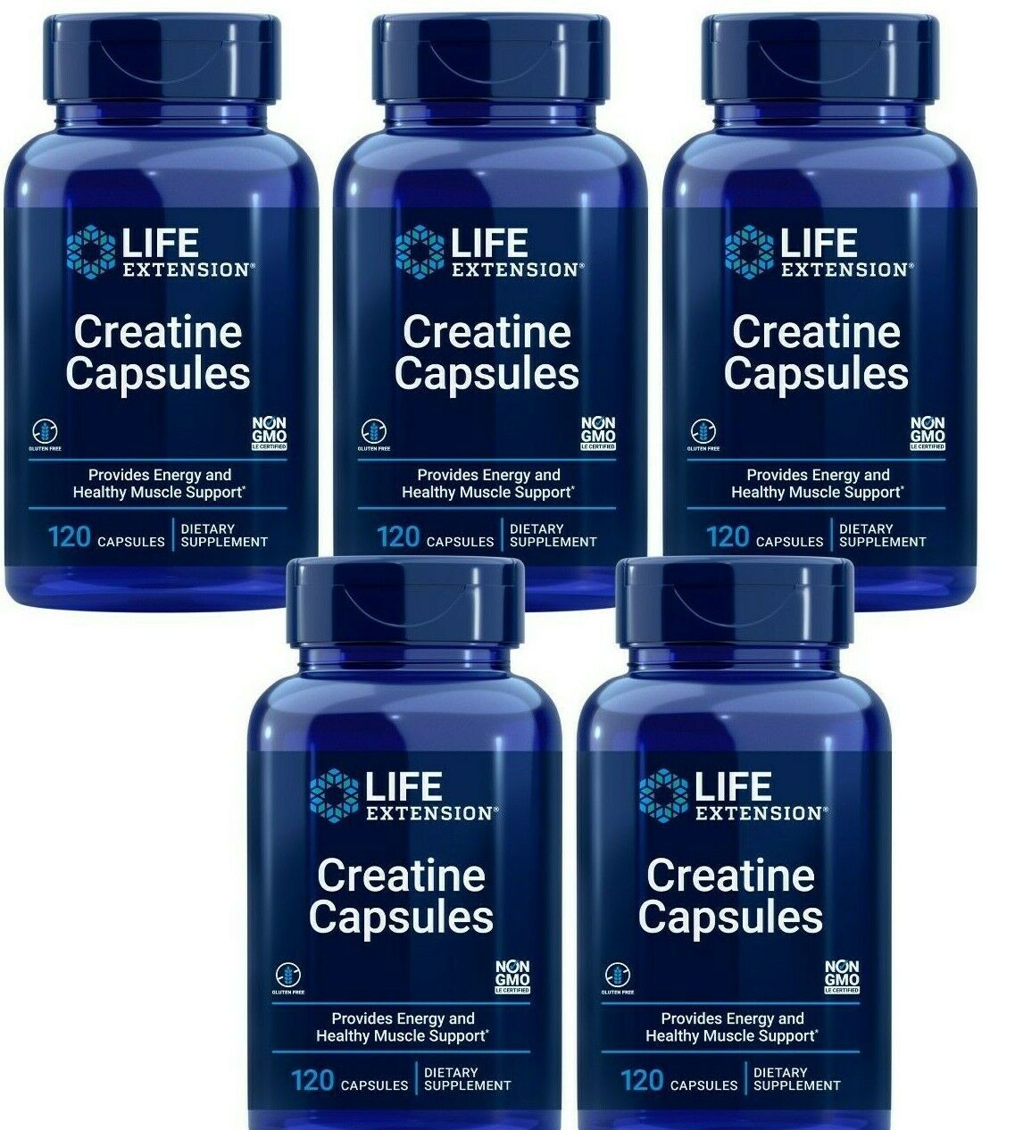 Life Extension Creatine Capsules 5X120 caps Creatine 1000mg/Vitamin C 11mg