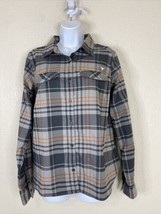 Columbia Womens Size L Gray Plaid Button Up Shirt Long Sleeve Pocket TX Longhorn - $14.40