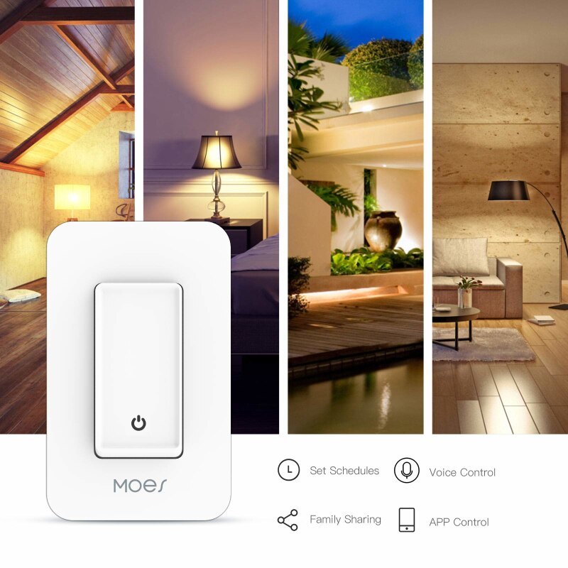 Tuya WiFi Smart Push Button Switch No Neutral Wire Single Pole No
