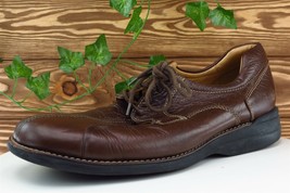 Johnston & Murphy Shoes Sz 10 M Round Toe Brown Derby Oxfords Leather Men - $21.99