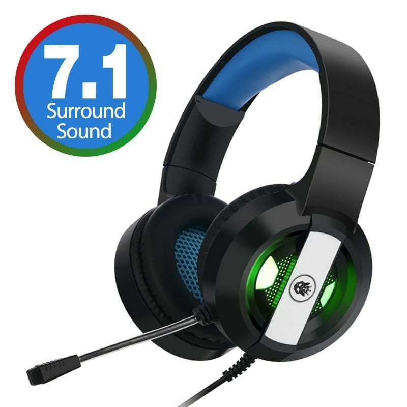 Gaming Headphones Headset Microphone Deep Bass PC 7.1 USB Channel Surround Sound