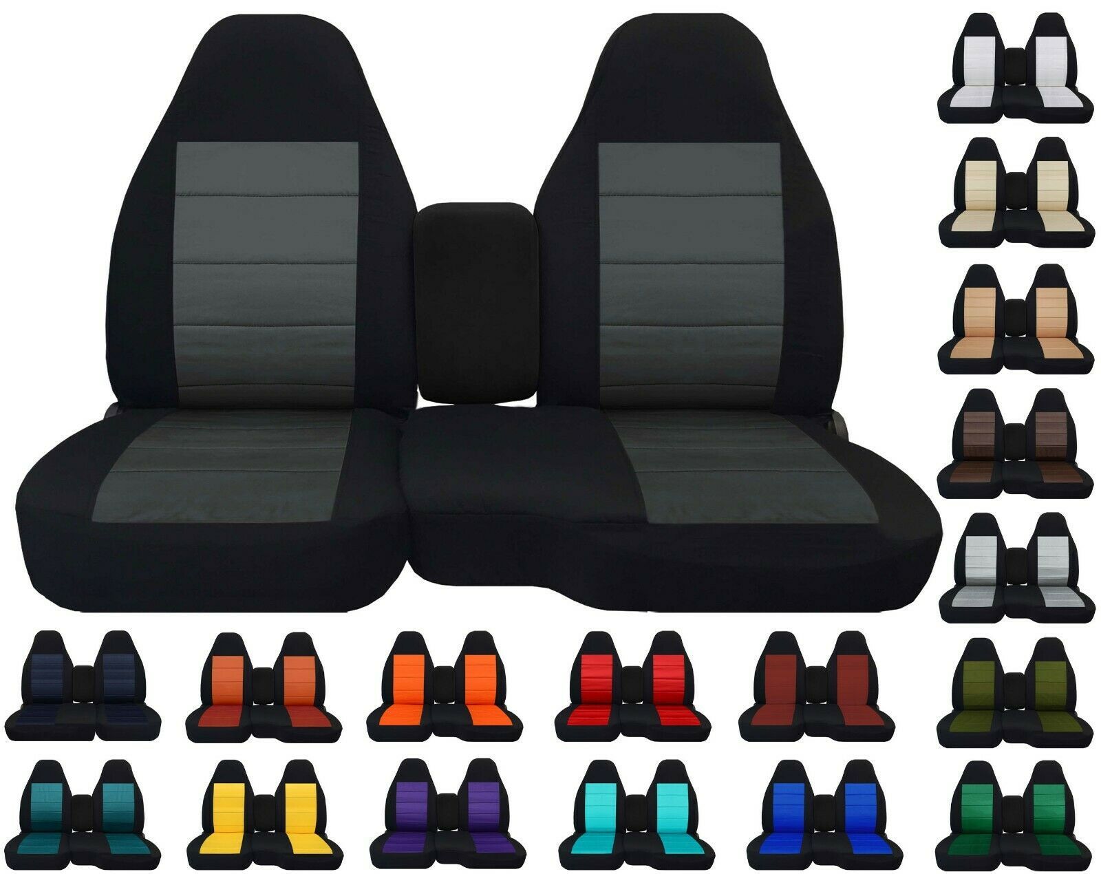 Front Set Car seat covers Fits Chevy S10 truck 94-04 60/40 W/ Console  25 Colors