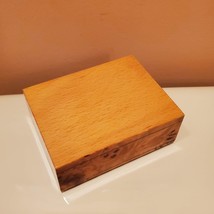 Small Wooden Inlaid Box, Hinged Wood Trinket Box, Maple Burl Inlay Flowers image 8