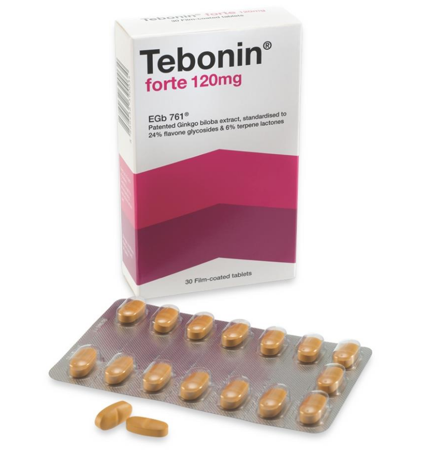 Teb onin Forte Tablet with Gingko Biloba Extract 120mg 30 Film-Coated Tablet NEW