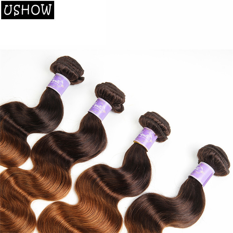 T4/30 Ombre Brazilian Body Wave Hair 3 Bundles Two Tone Color 100