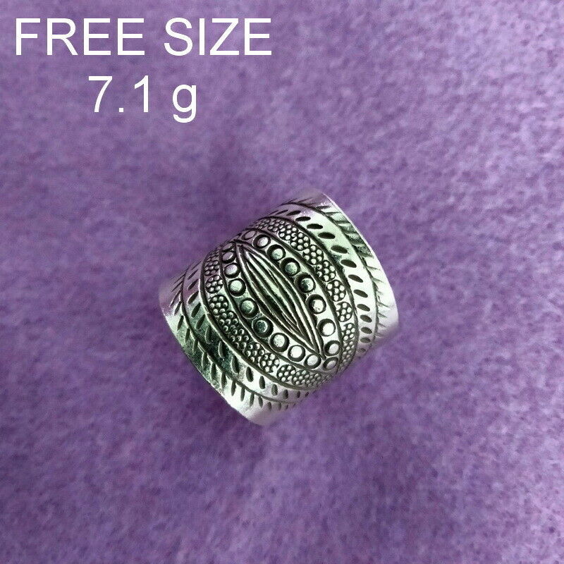 Fine Silver Rings 925 Sterling Solid Adjustable Free Size Vintage Fashion R78042