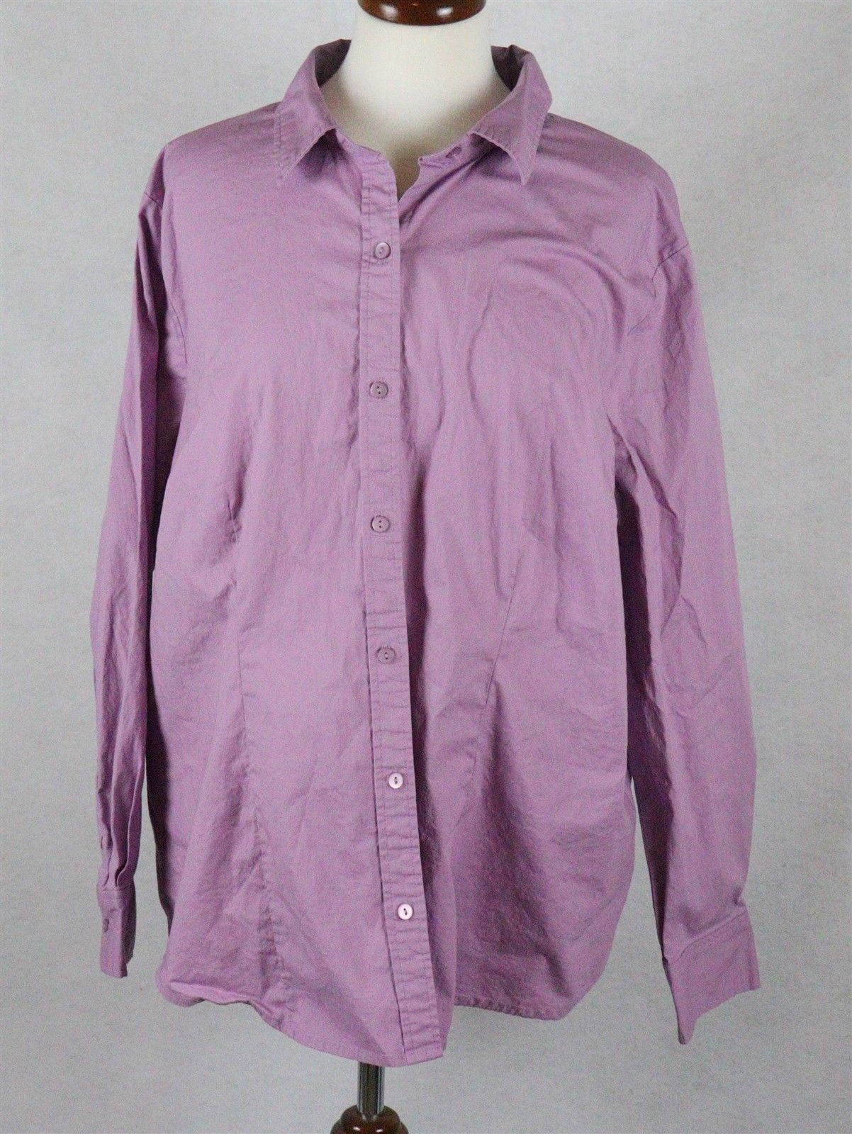Appleseeds Womens Long Sleeve Purple Blouse Size 20W - Tops & Blouses