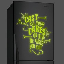 ( 26&quot; x 31&quot; ) Glowing Vinyl Wall Decal Quote Cast All Your Cares on Him ... - $57.69