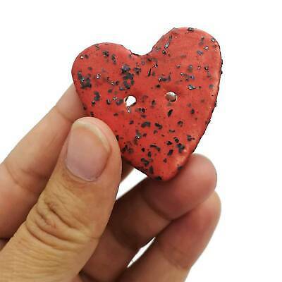 1 Pc Sparkling Red Heart Buttons For Crafts Coats Scrapbook Valentines Day Decor - $8.66