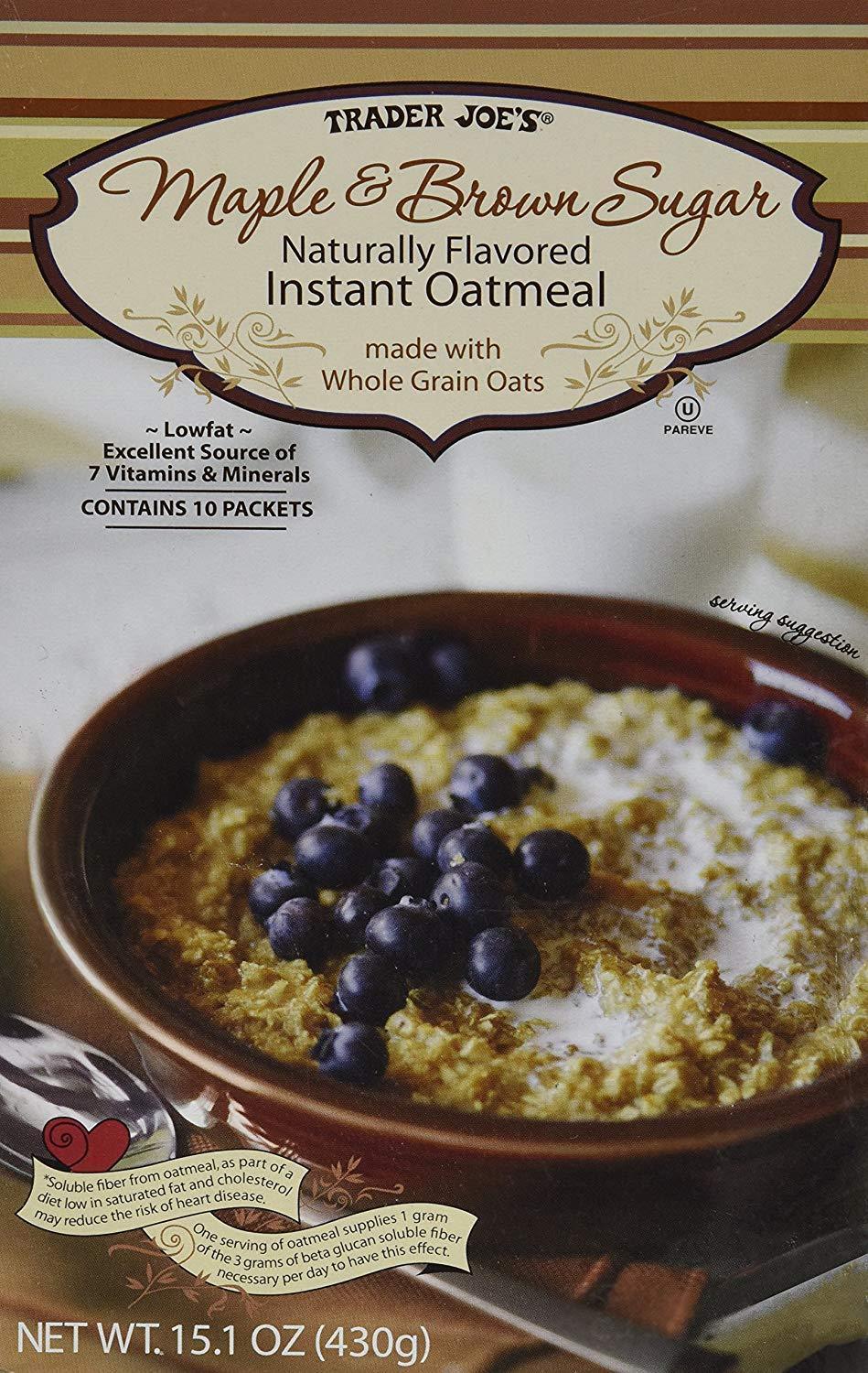 Trader Joe s Maple Brown Sugar Naturally Flavored Instant Oatmeal Breakfast Cereals Muesli