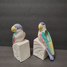 Vintage Morton Pottery Parrot Planters, set of 2, Vase, Tropical Bird, 1950s MCM image 3