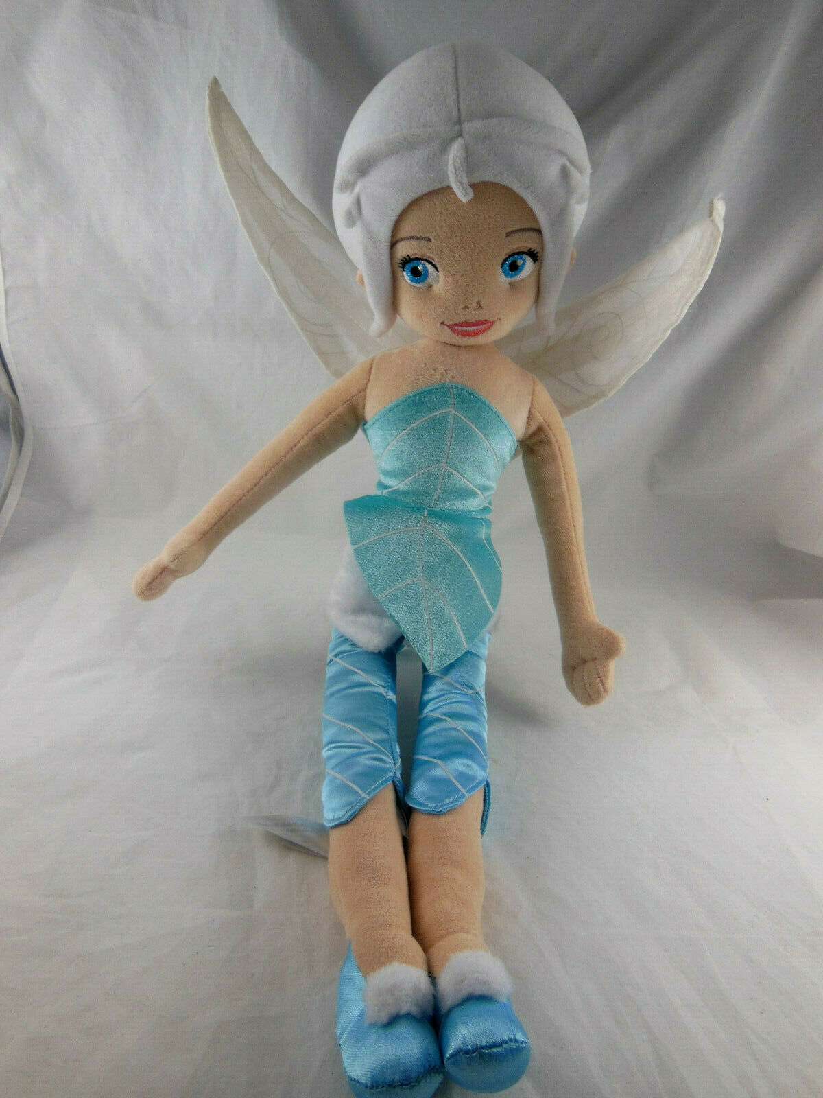 Disney Store 21 Periwinkle Fairy Cloth Plush Doll Tinker Bell White Hair Blue Tv Movie