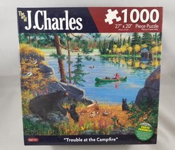 The Art of J Charles Trouble at the Campfire Jigsaw puzzle 1000 Piece Ka... - $10.38