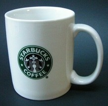 Starbucks Coffee Mug Tea Cup White Abbey Green Siren Logo 10 FL Oz 2007 - $29.66