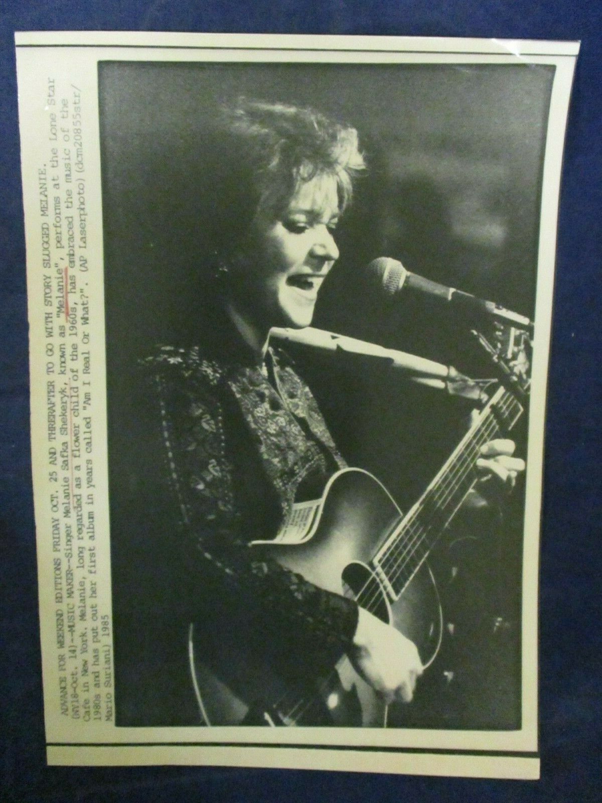 1985 Melanie Safka Shekeryk 'Melanie' Singer NY stage Vintage Wire ...