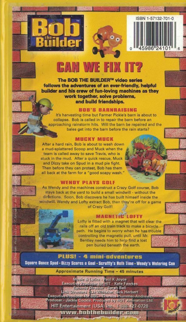 Bob the Builder - Can We Fix It VHS, 2001 - VHS Tapes