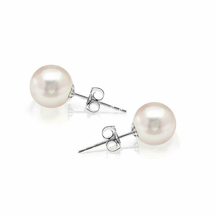 BASIC Faux Pearl Stud Ear Stud Earrings with 18K Gold Plated Posts ...
