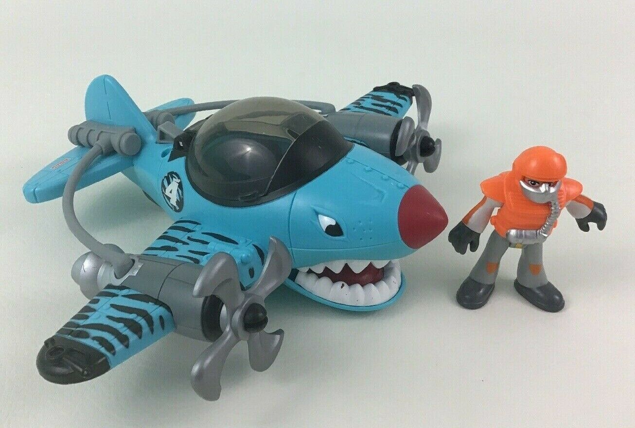 imaginext Sky Racers Blue Flying Tiger Plane with Pilot Figure Fisher
