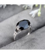Black Spinel Ring | 925 Sterling Silver Ring | Statement Ring  Solid Sil... - $46.00