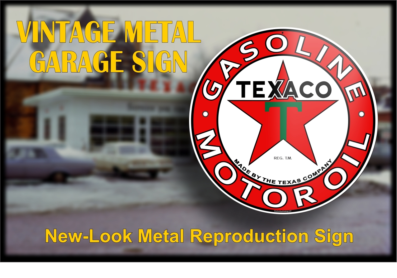 2 Large Vintage Style 24" Texaco & Gulf Gas Station Signs Man Cave Garage Decor 