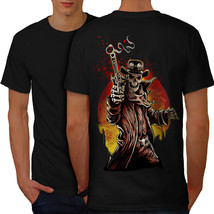 Western Cowboy Cool Skull Shirt Gun Shot Men T-shirt Back - $12.99