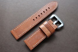 Leather strap in 24mm - Brown leather in 24/24mm - Handmade Panerai Style - $60.00