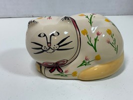 1983 ENESCO MOD CERAMIC CAT FIGURE HAND PAINTED BY ARTIST SUSAN MARIE Mc... - $13.97