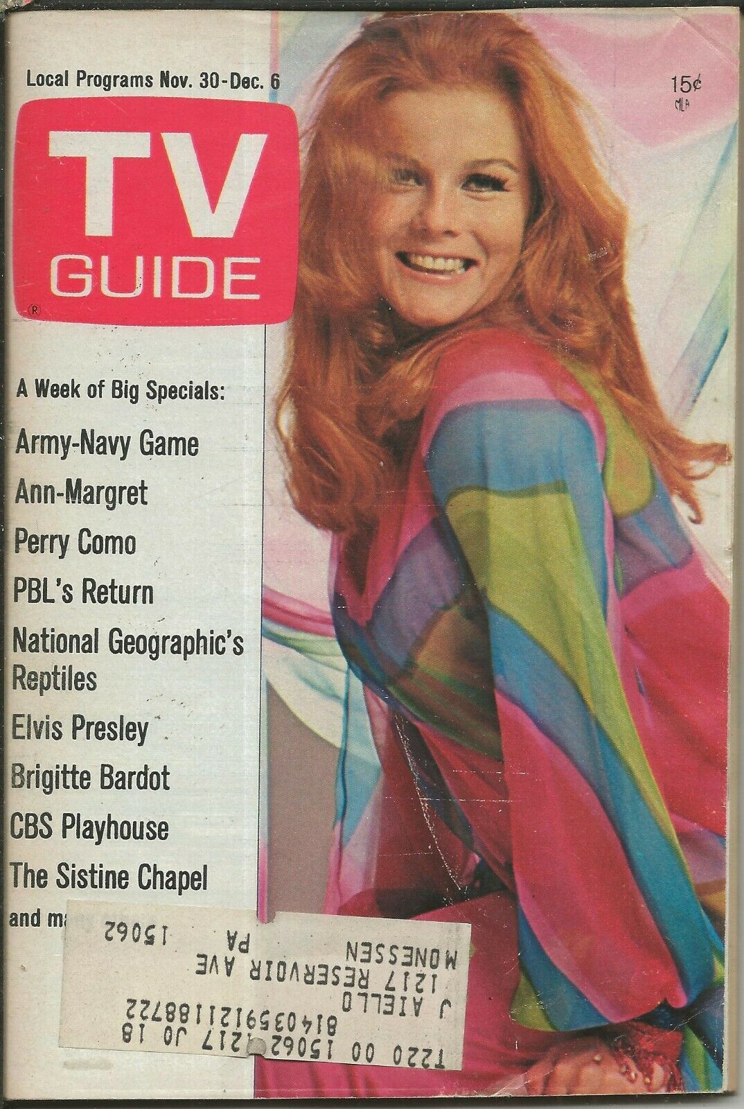 ORIGINAL Vintage Nov 30 1968 TV Guide Ann Margret 1st Cover - Magazines