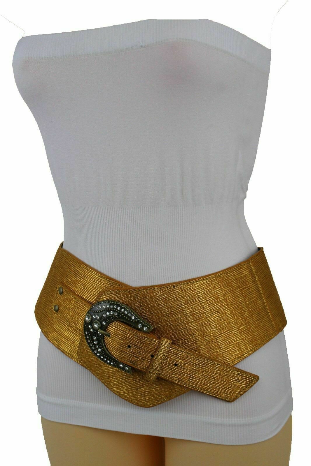 Sexy Women Waist Hip Rose Gold Wide Western Corset Fashion Hot Belt