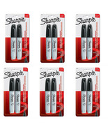 Pack of (6) NEW Sharpie 2 Black Chisel Tip Permanent Markers - $32.69