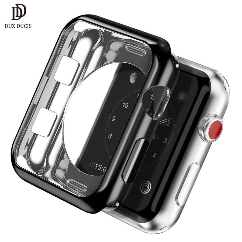 Soft Silicone Case Cover for Apple Watch Series  Plating Protective Cover