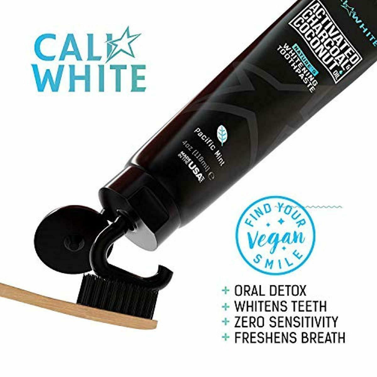 Cali White ACTIVATED CHARCOAL ORGANIC COCONUT OIL TEETH WHITENING TOOTHPASTE, Toothpaste