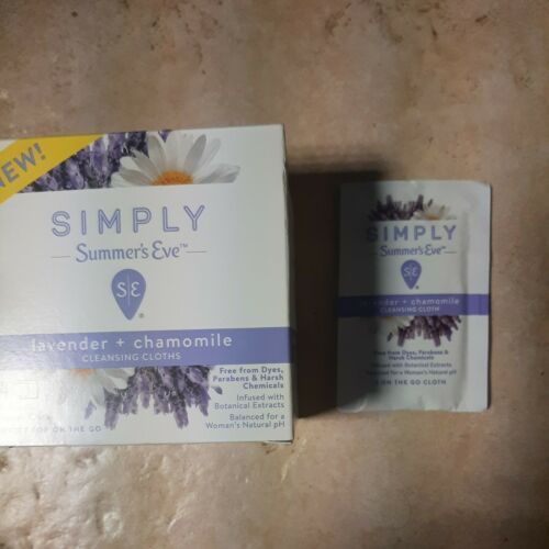 Primary image for Simply Summer's Eve Cleansing Cloths Lavender + Chamomile NIB 14ct 