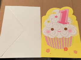 American Greeting Girl&#39;s 1st Birthday Card w/White Envelope *NEW* d1 - $6.99